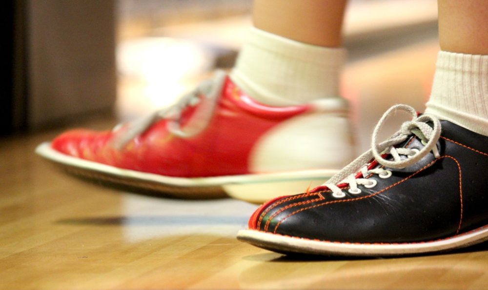 Rented ten pin bowling shoes