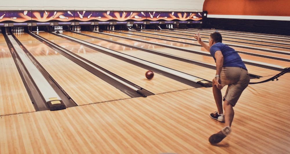 Adam picking up that Spare Pin at The Bowling Ally